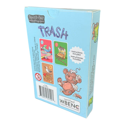 Back of the Trash card game box