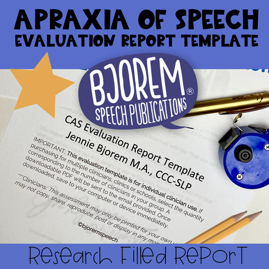Childhood Apraxia of Speech Evaluation Report Template - Download