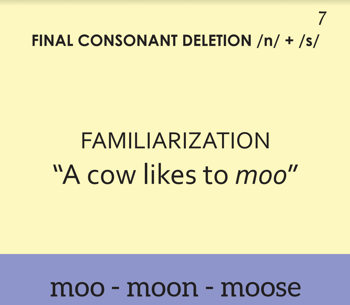 Minimal Pairs: Final Consonant Deletion