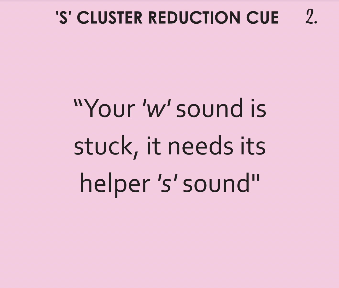 Minimal Pairs: S Cluster Reduction