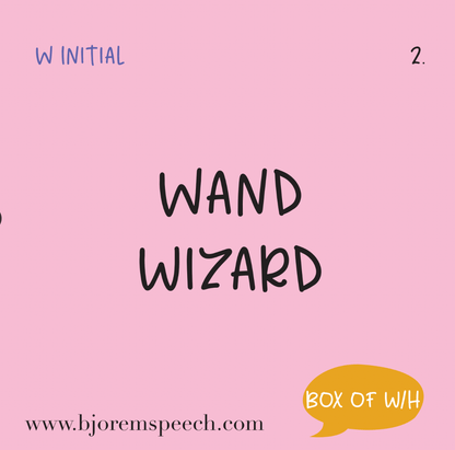 Box of W/H Sound Cue Cards Box Sound Cue Cards for Phoneme Practice Best Speech Language Therapy Tools