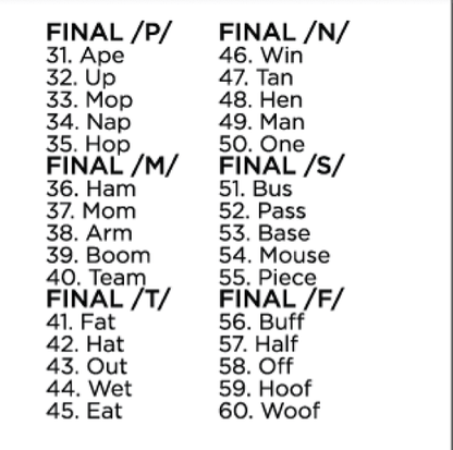Cycles Intervention: Initial & Final Consonant Deletion Phonology Targets Initial Final Consonant Deletion Phonology Targets Best Speech Language Therapy Tools