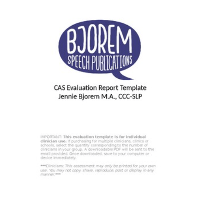 Childhood Apraxia of Speech Evaluation Report Template - Download Report Template for Childhood Apraxia Evaluation Best Speech Language Therapy Tools