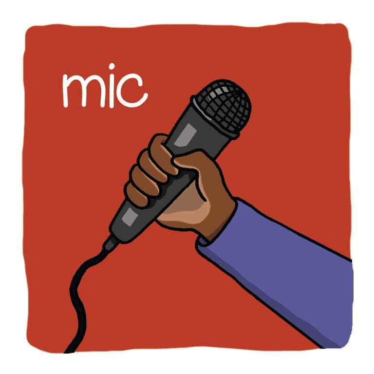 Microphone sample card from Cycles fronting and backing