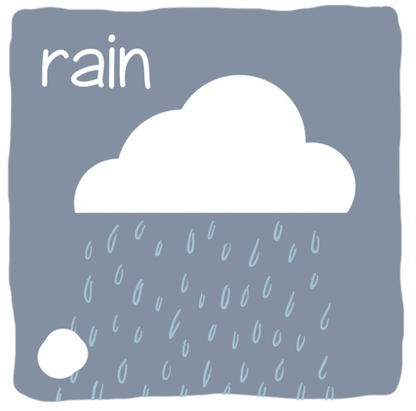 Rain picture card from Cycles syllableness