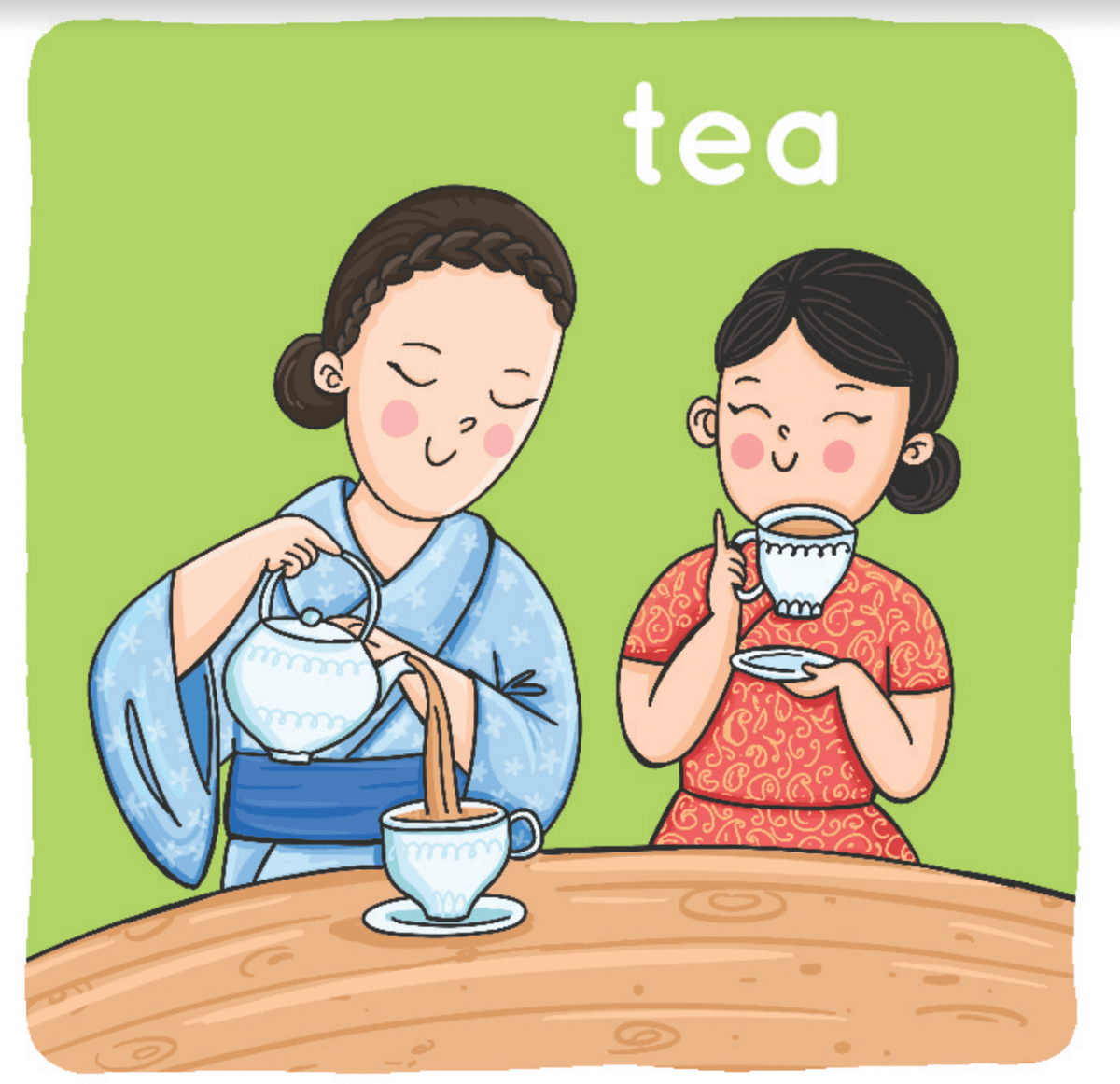 Tea picture card from Fronting and Backing minimal pairs