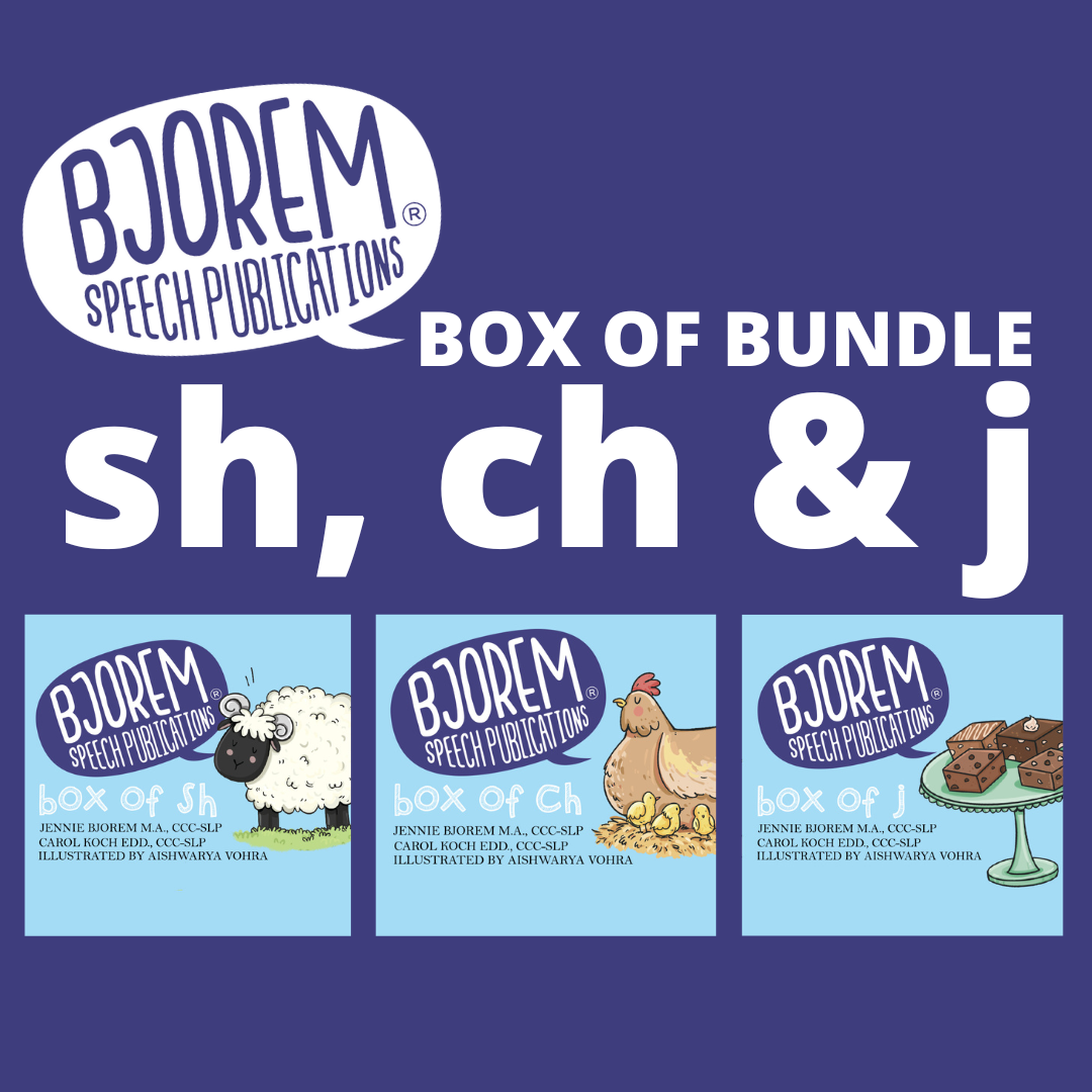 Box of CH, SH, and J Bundle Speech Sound Cards – Bjorem Speech®