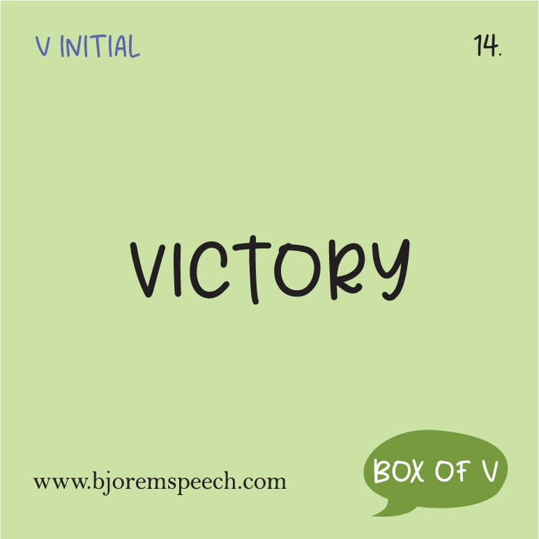 Box of V - Speech Therapy Picture Cards